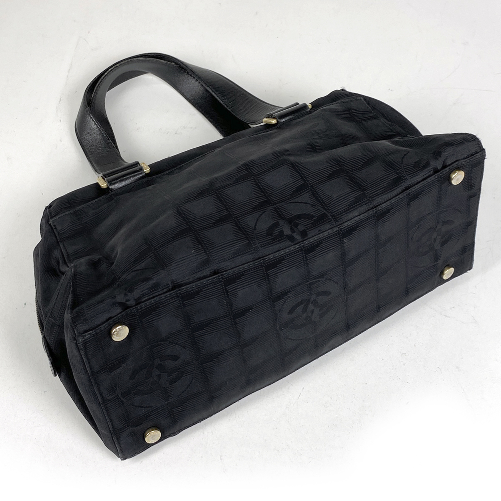 Chanel New Handbag Nylon Coco Travel Mark Handbag Line Black Jacquard